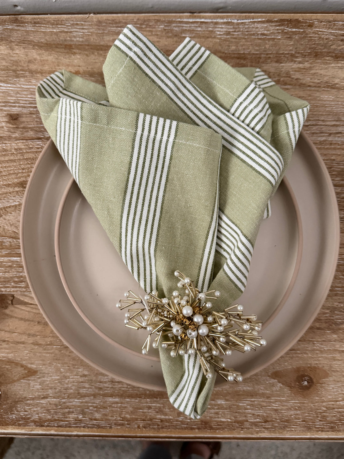 Catania Green Stripe Napkin Set of 4