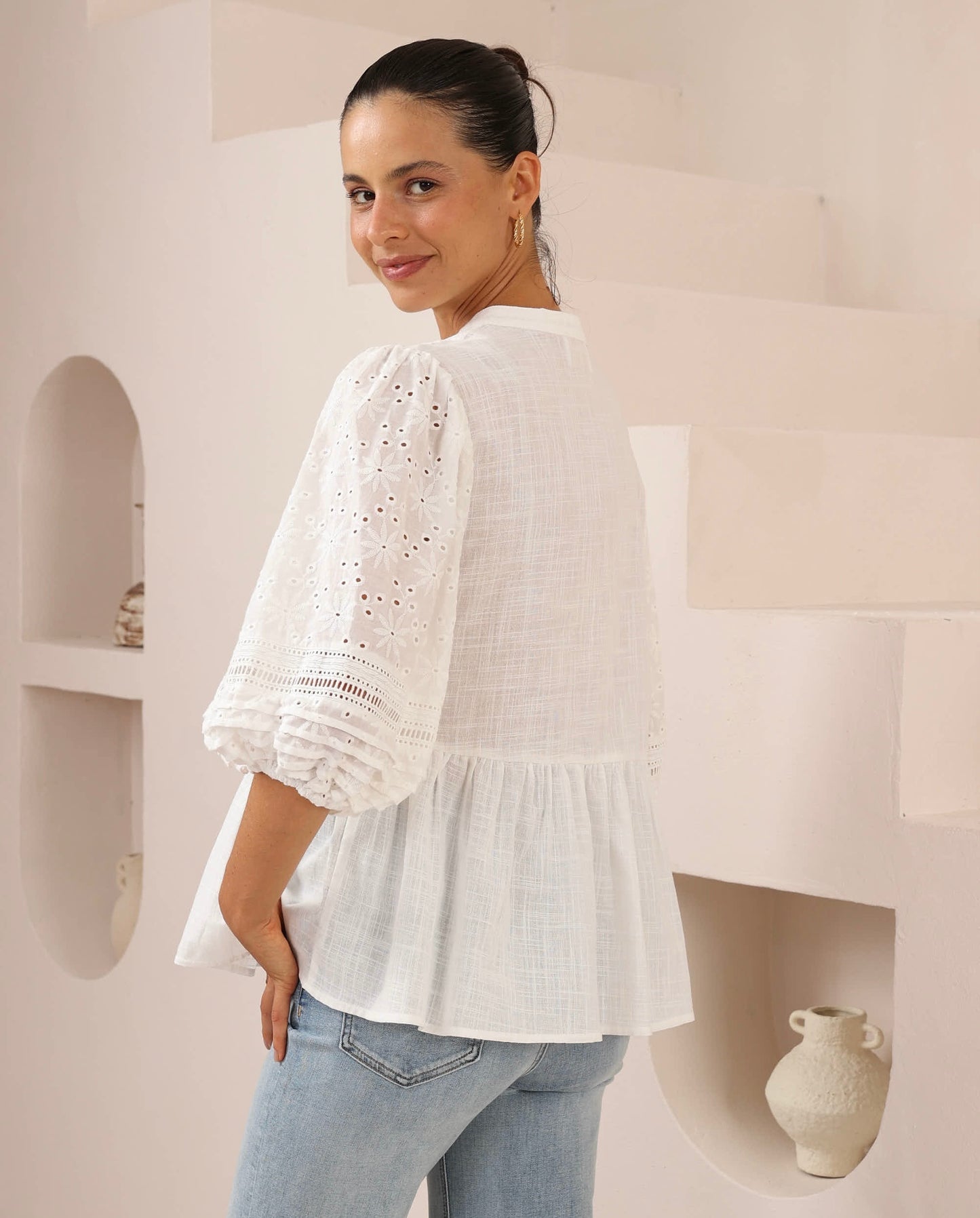 Daisy Top -white