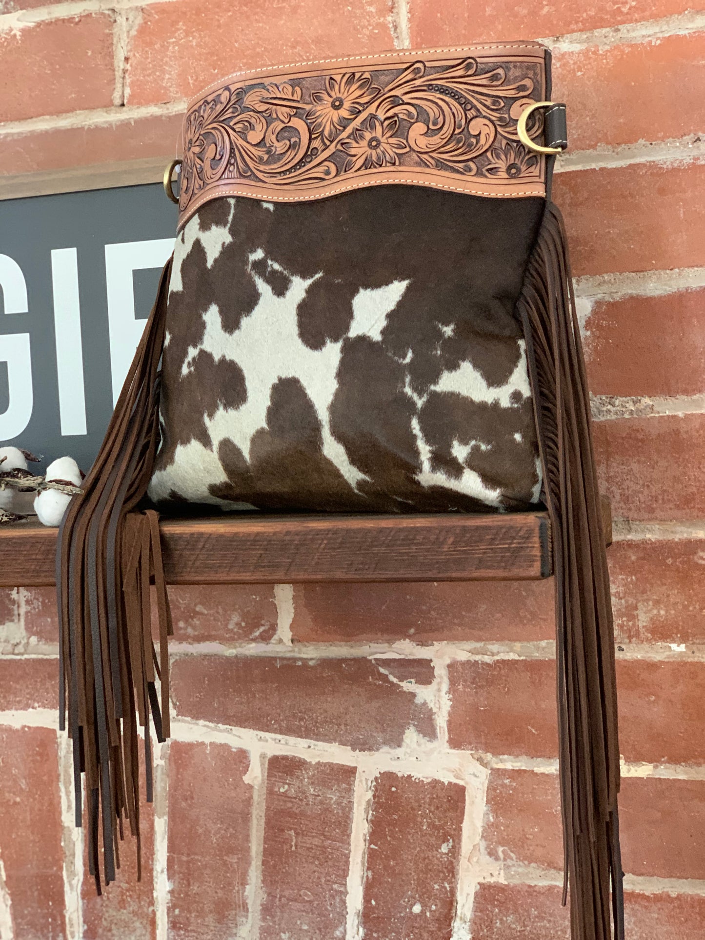 Tooling Sling Bag- Tassel Brown