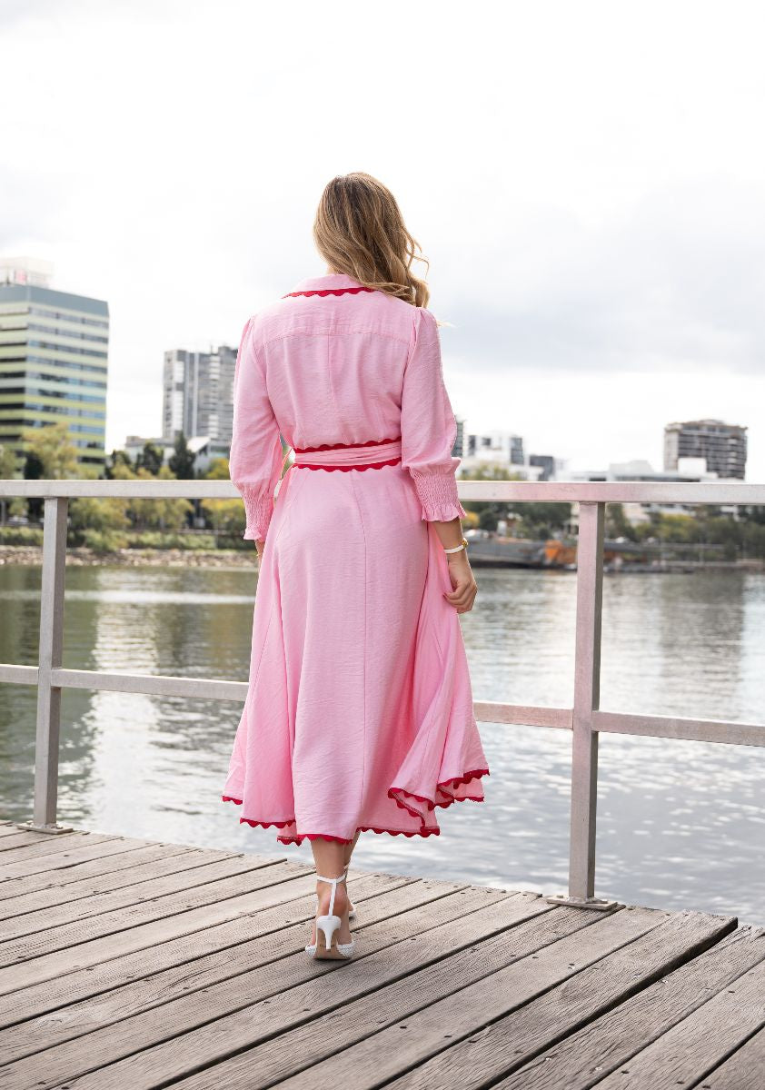 Francine midi Godet dress - pink