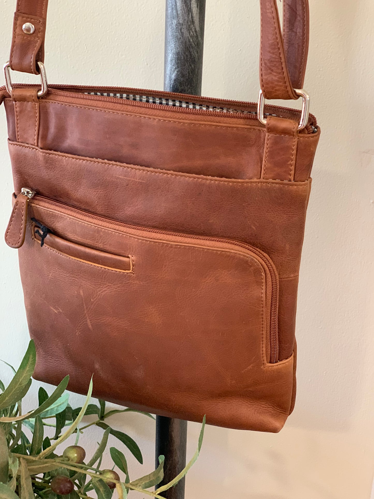 Floral Crossbody Bag - Tan