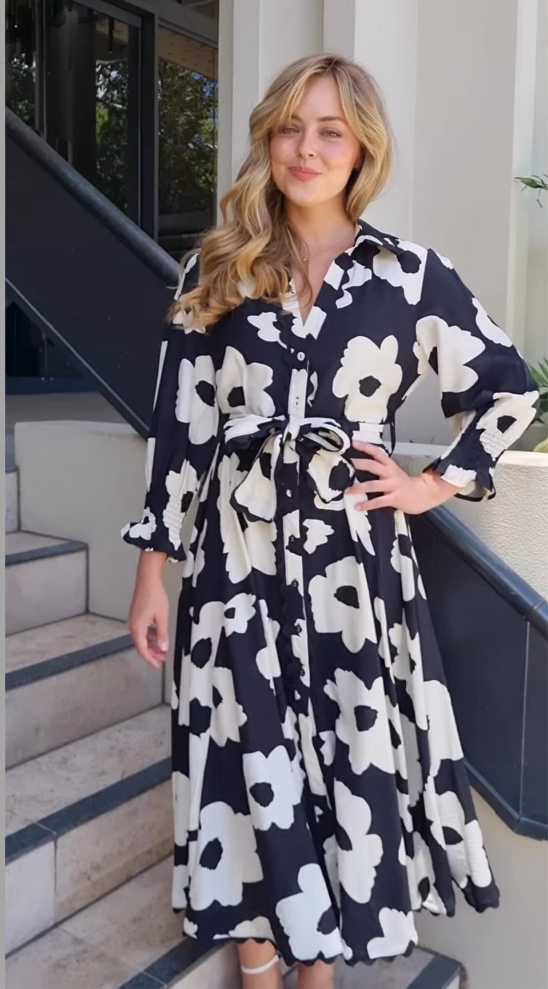 Godet Dress -Black