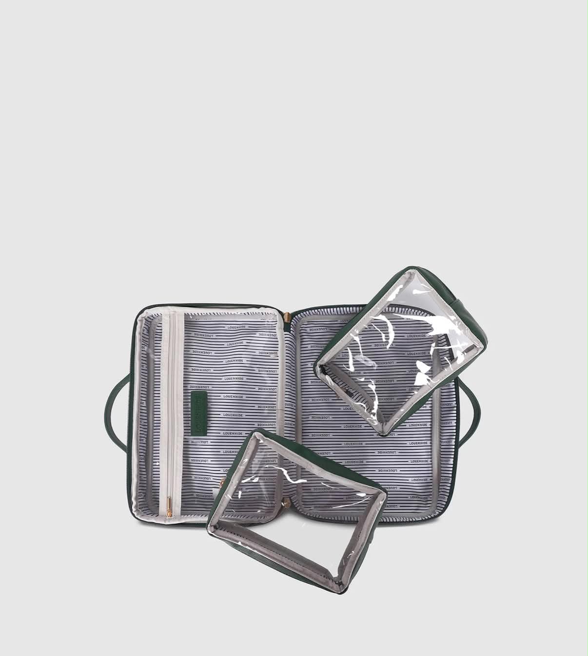 Georgie Cosmetic Case - Forest Green