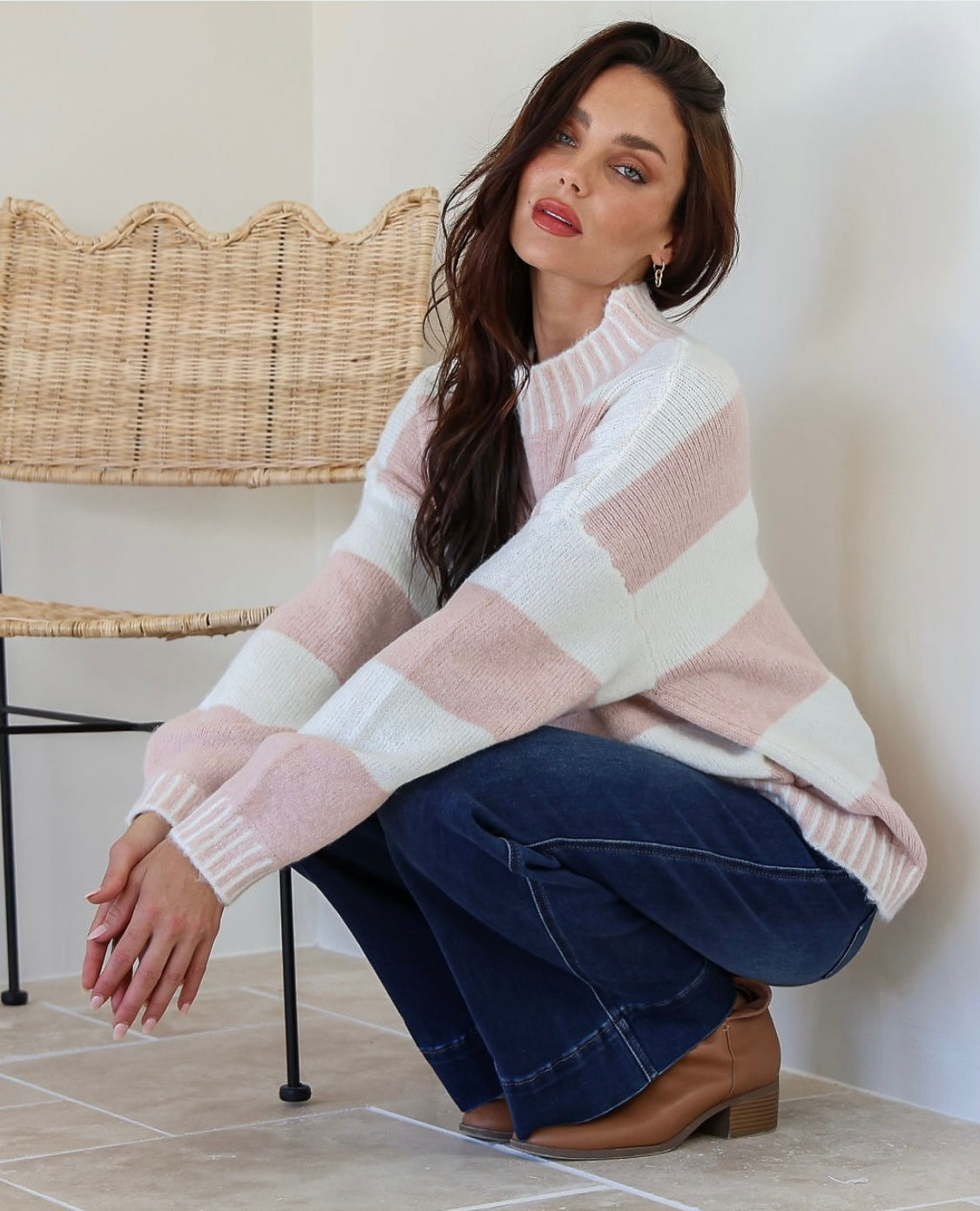 Tilly striped jumper - pink