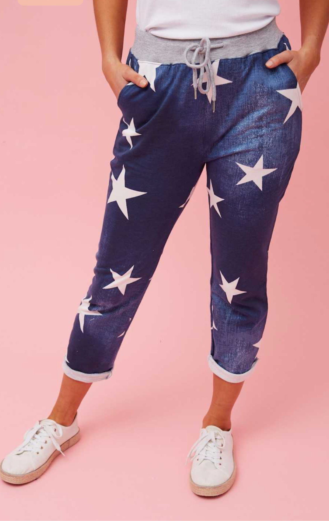7/8 star print pants