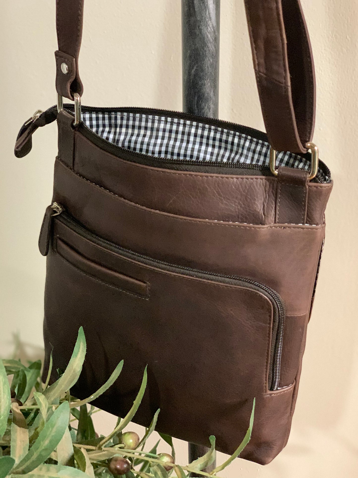 Floral Crossbody Bag Brown