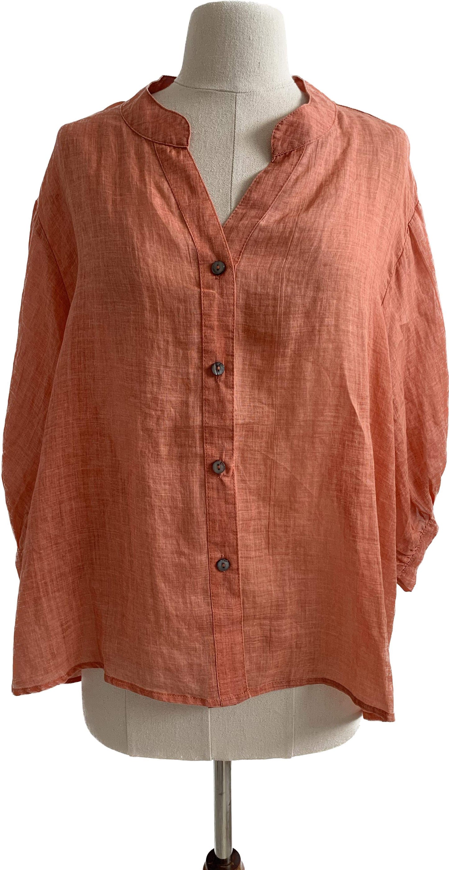 Erika Aurora Linen Top in Orange