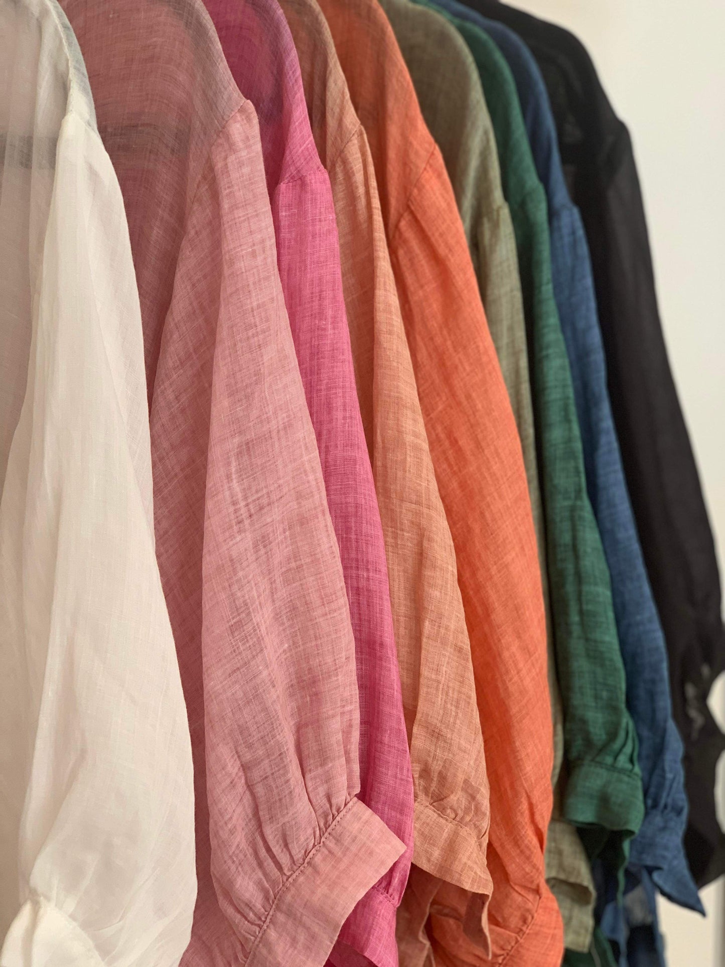 Erika Aurora Linen Top in Hot Pink