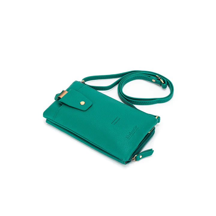 Crossbody iPhone /wallet/ double glass case - Green