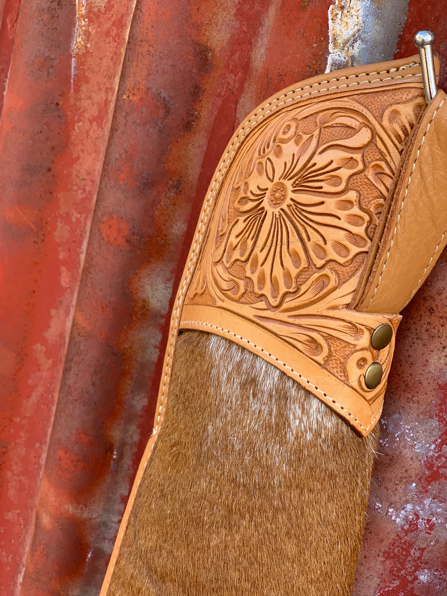 Tooling Leather Cowhide Rifle Case -Tan