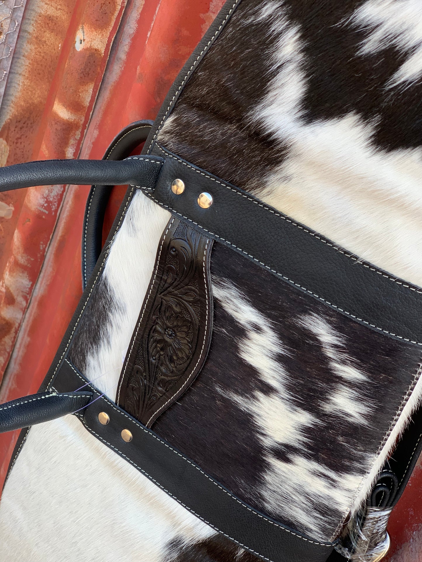 Tooling Leather Cowhide Rifle Case - Black