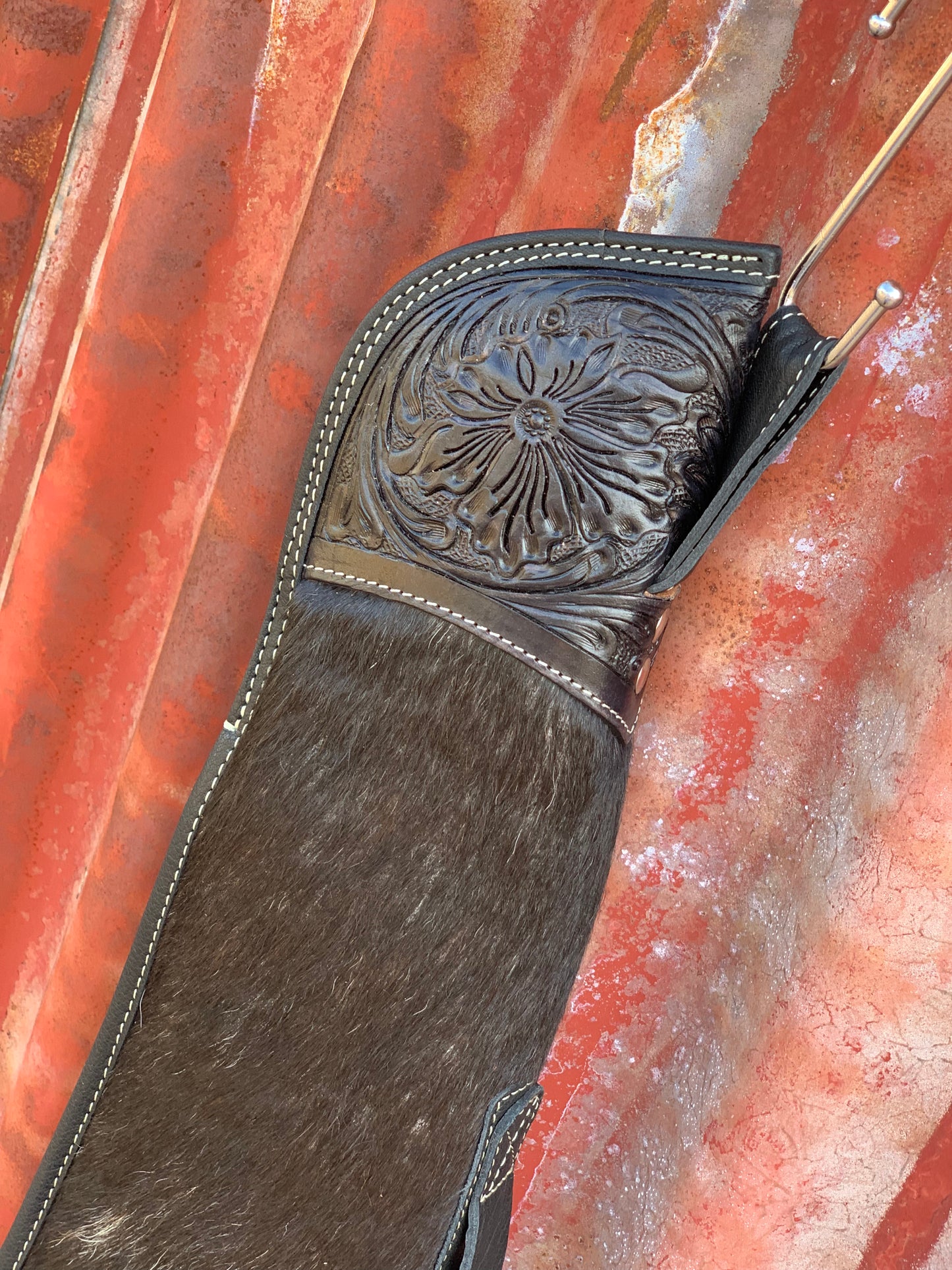 Tooling Leather Cowhide Rifle Case - Black
