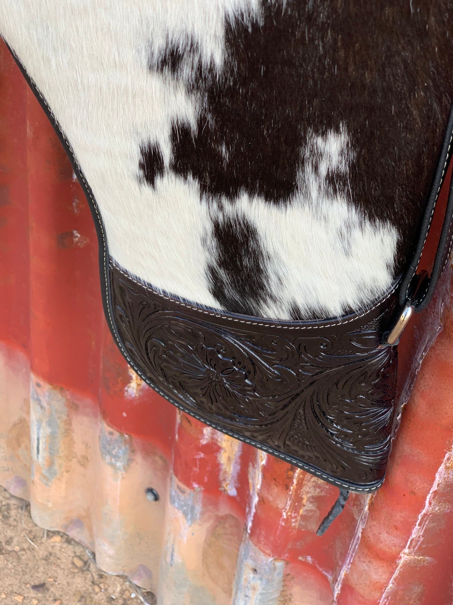Tooling Leather Cowhide Rifle Case - Black