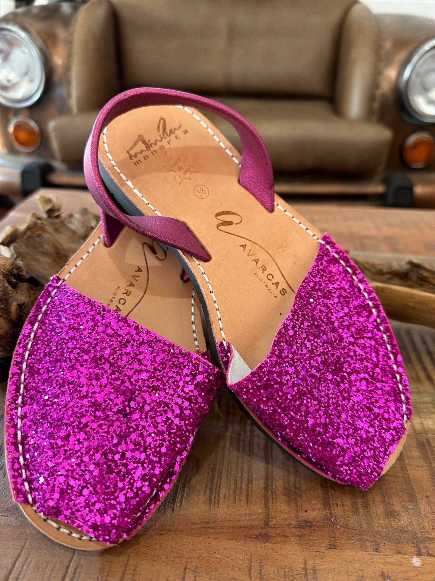 Magenta Glitter Avarcas