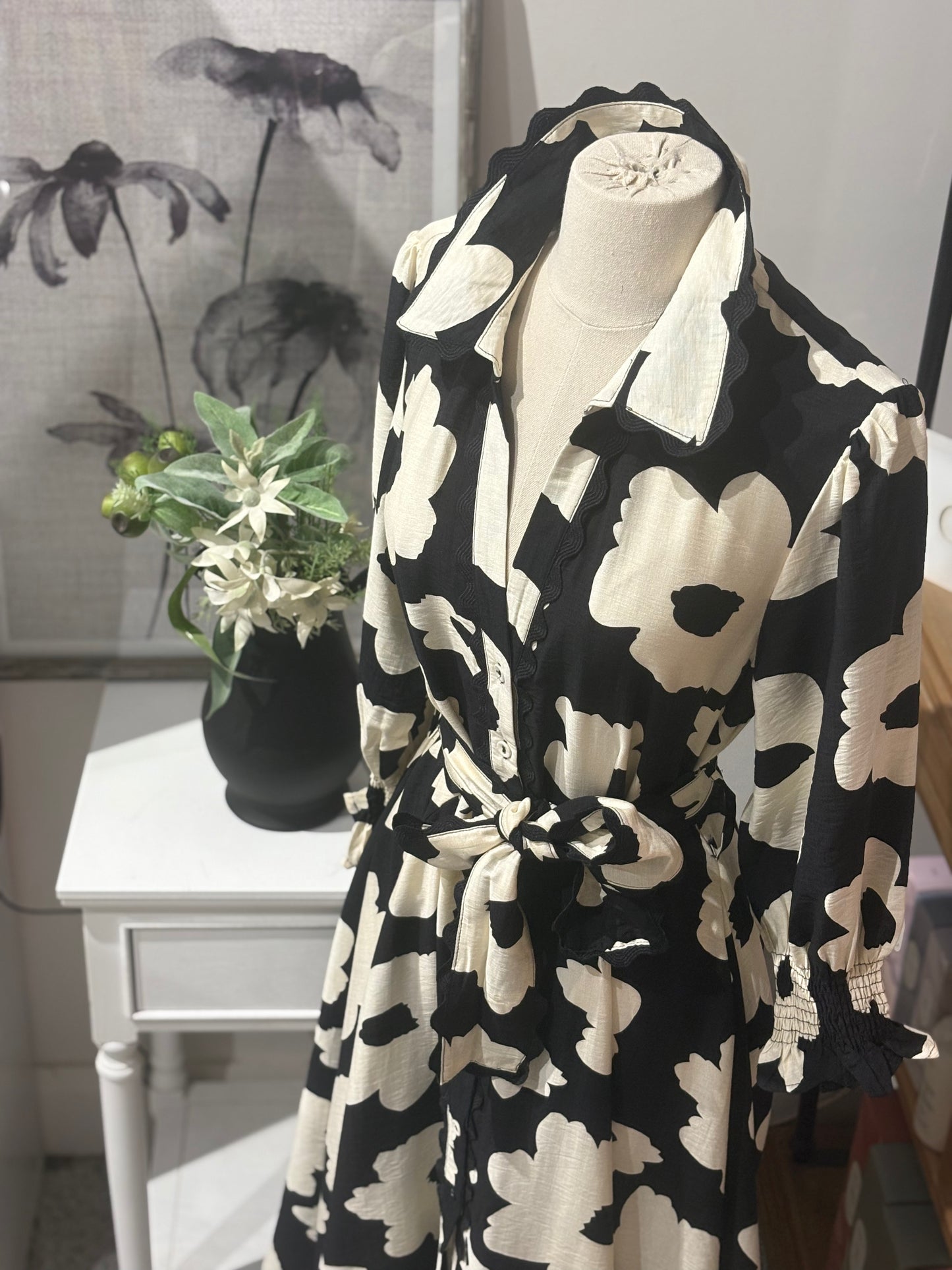 Godet Dress -Black