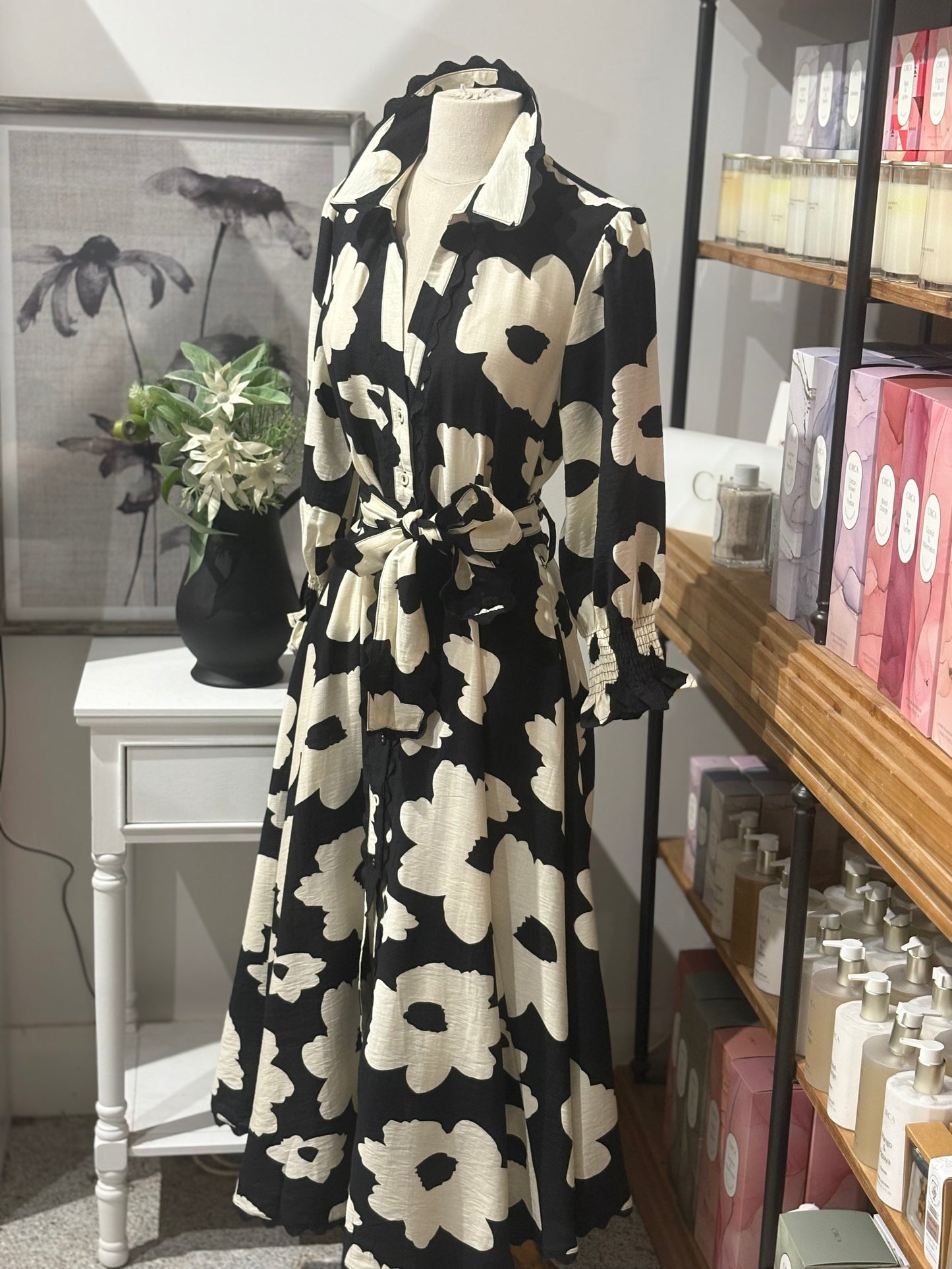 Godet Dress -Black