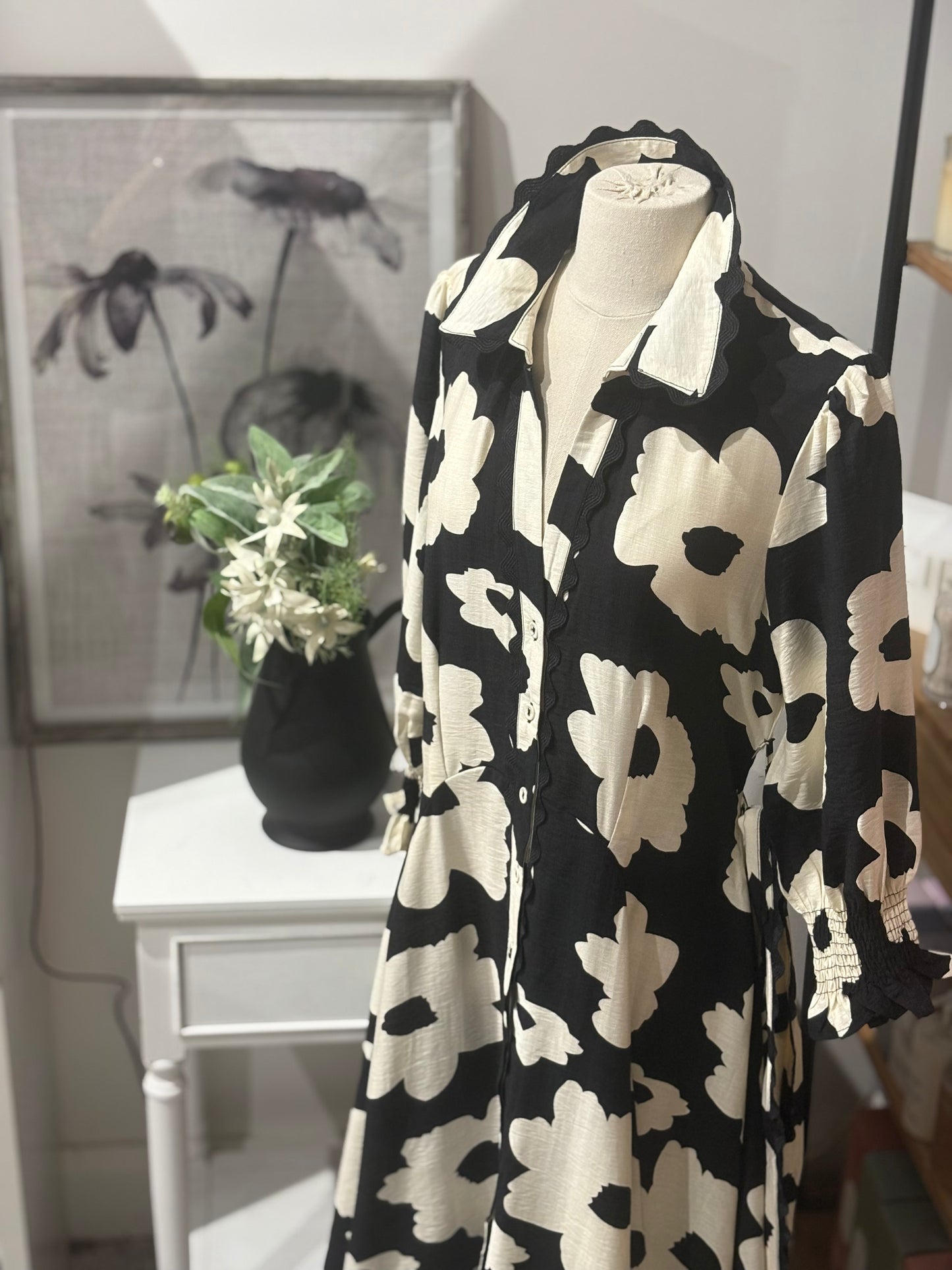 Godet Dress -Black