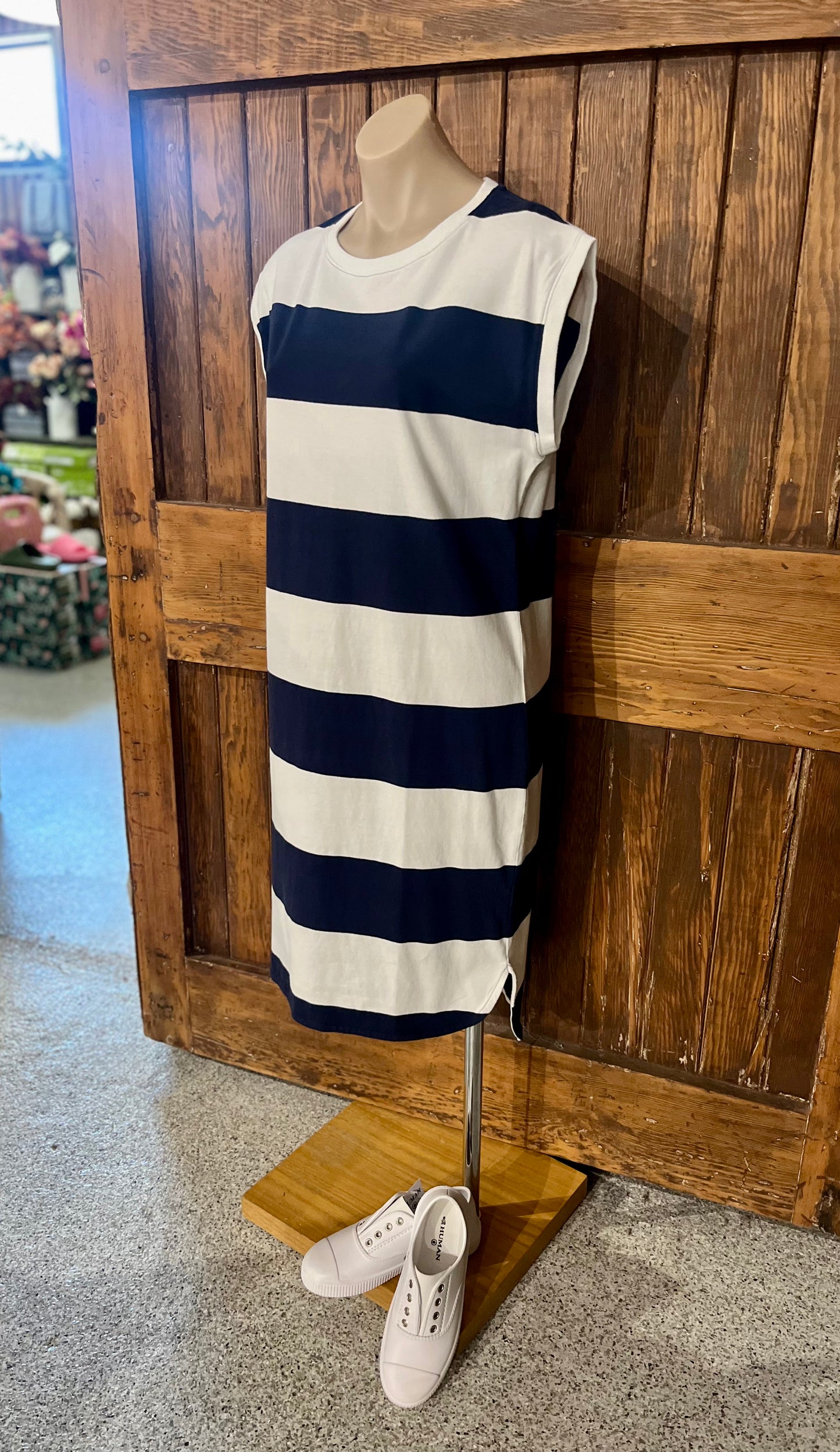 Cloth + Paper + Scissors Stripe Muscle Dress