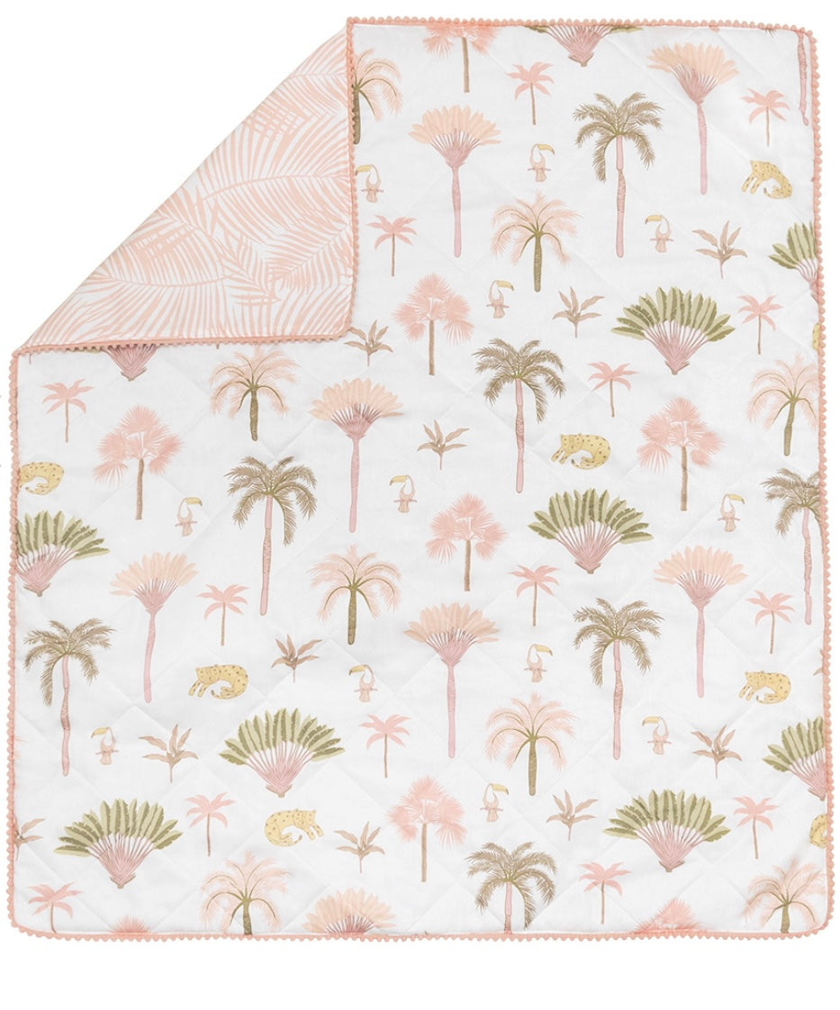 Quilted Reversible Cot Comforter - Tropical Mia