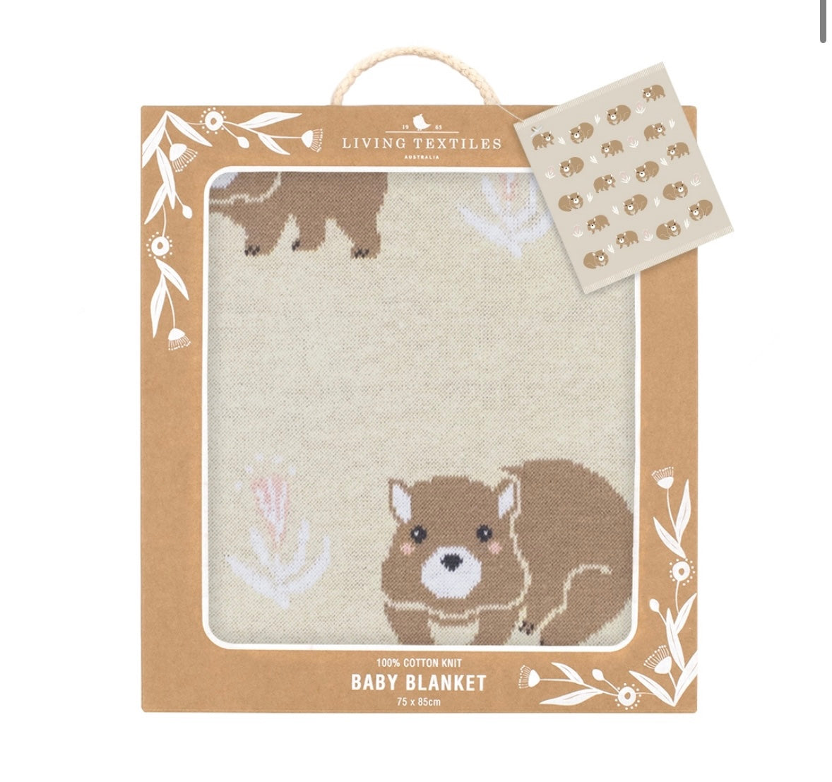 Australiana Baby Blanket - Wombat/Natural