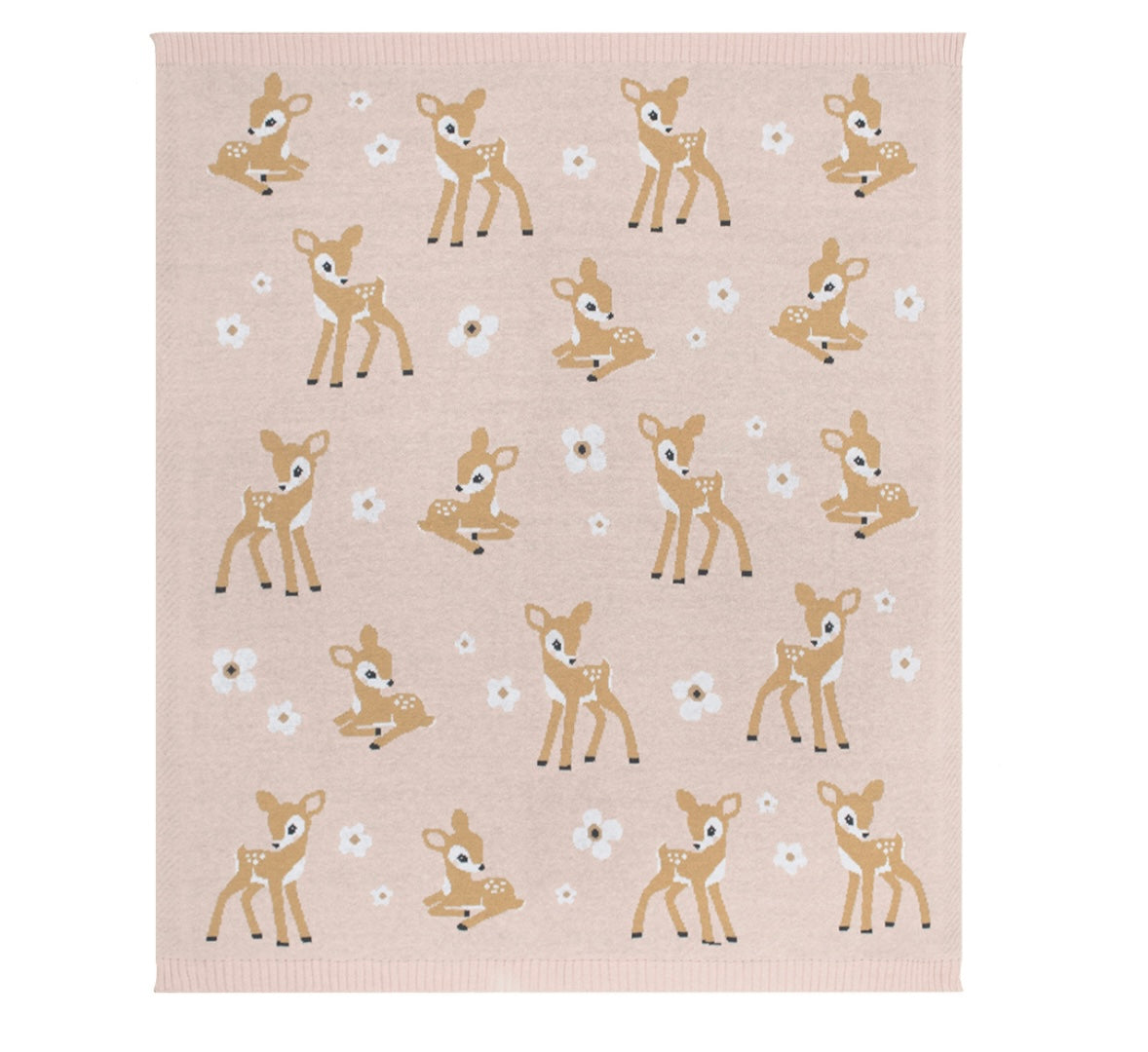 100% Cotton Whimsical Blush Fawn Baby Blanket