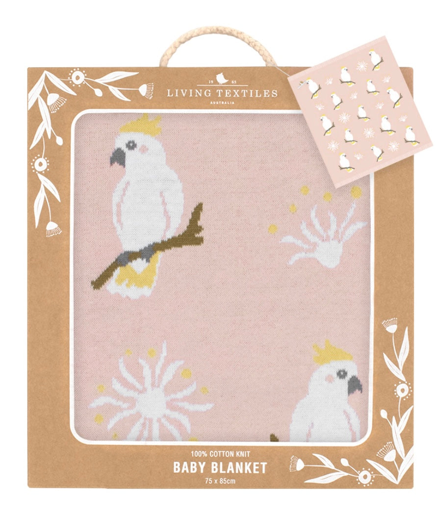 Australiana Baby Blanket - Cockatoo/Blush