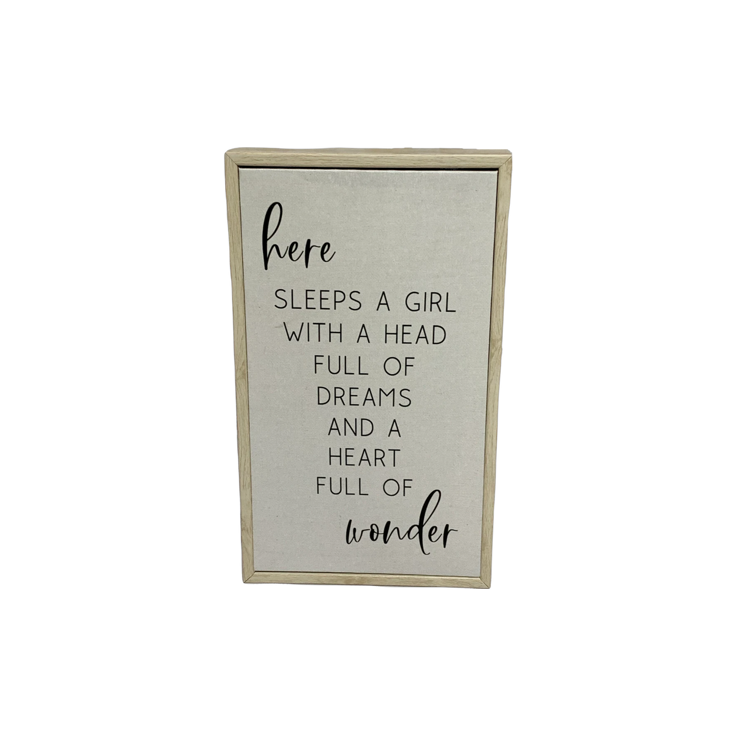 Girl sleeps here frame