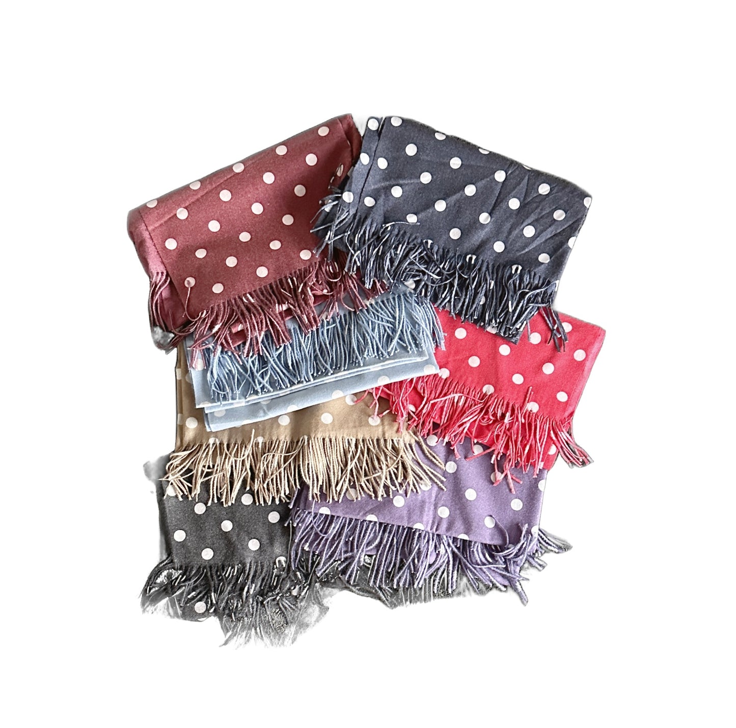Cashmere and Cotton Spot Scarf