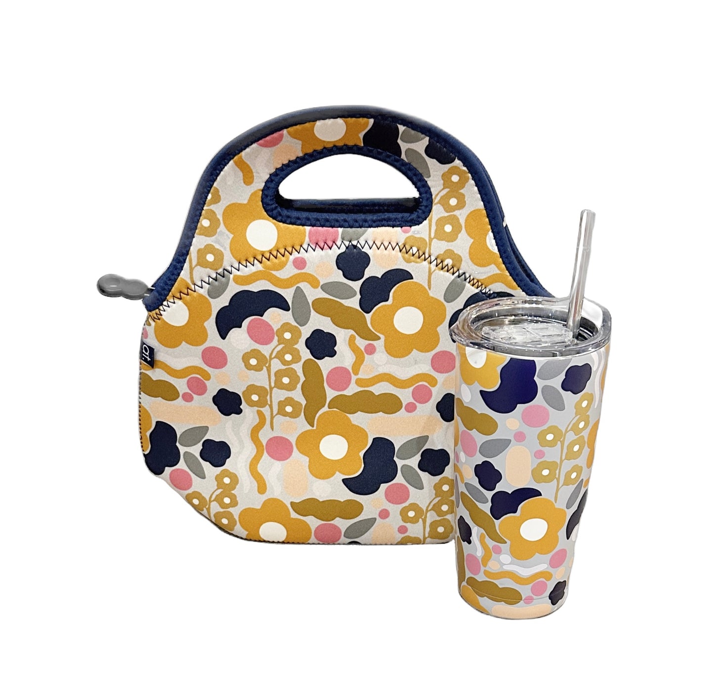 Floral Puzzle Mustard Lunchware