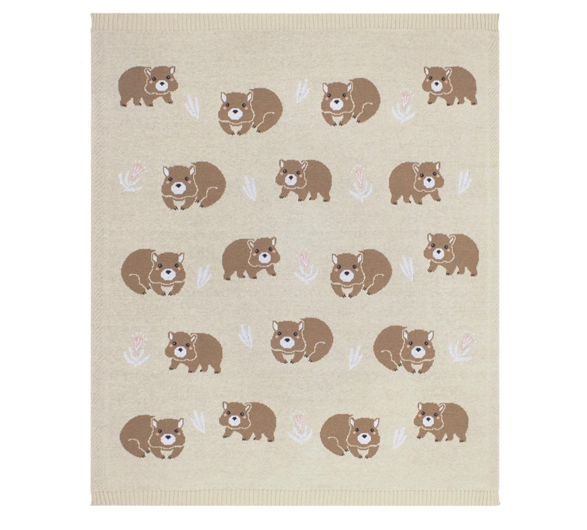 Australiana Baby Blanket - Wombat/Natural