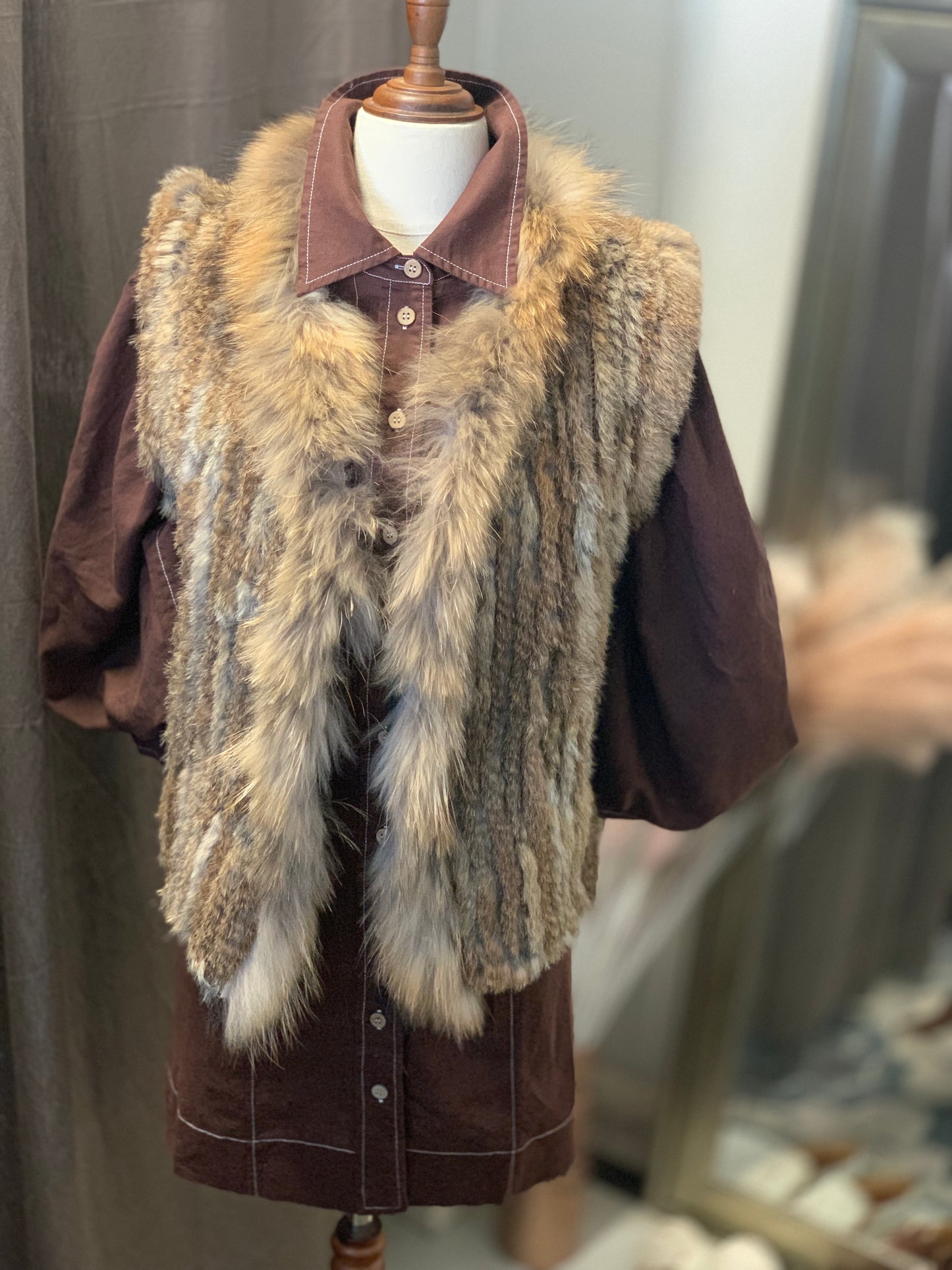 Rabbit Fur Vest - Short