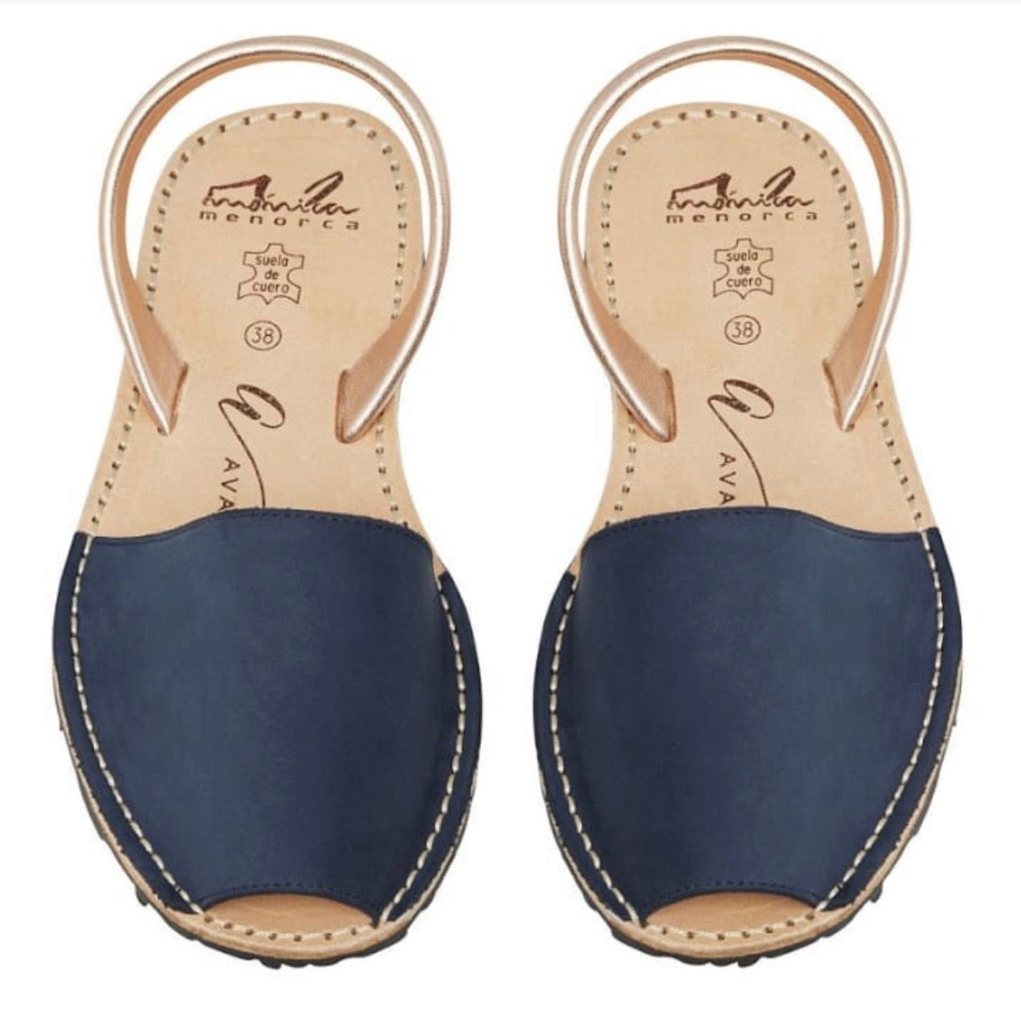 Avarcas - Navy Nubuck & Rose Gold