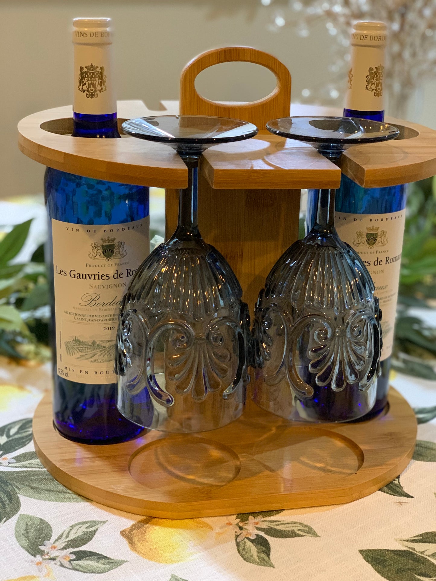 Bamboo wine caddy