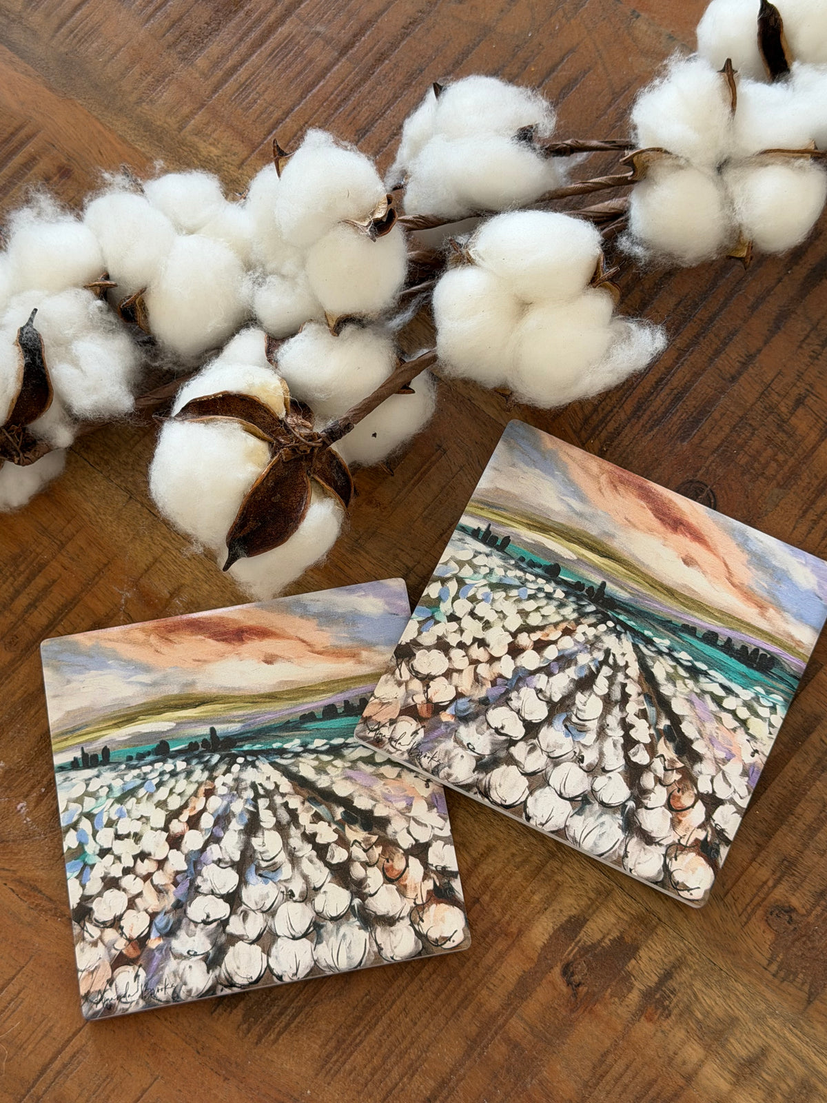 Cotton Fields Coaster Set