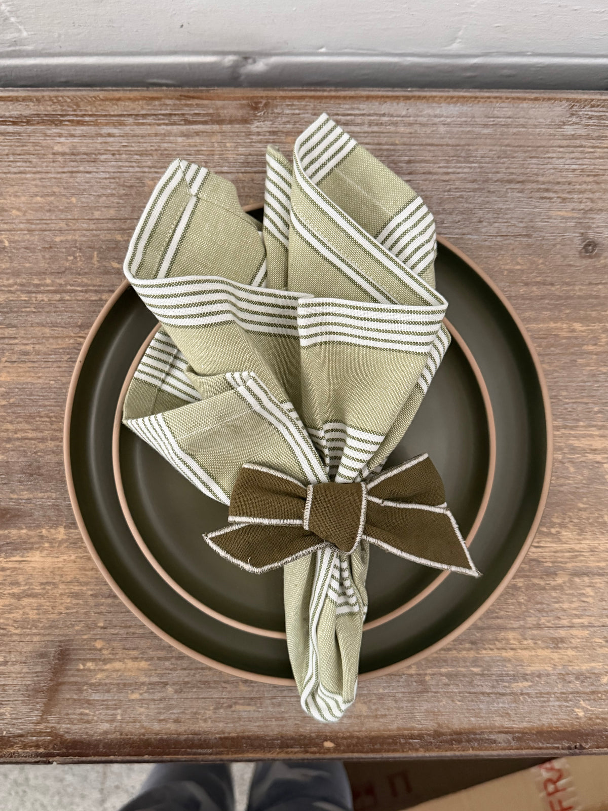 Catania Green Stripe Napkin Set of 4