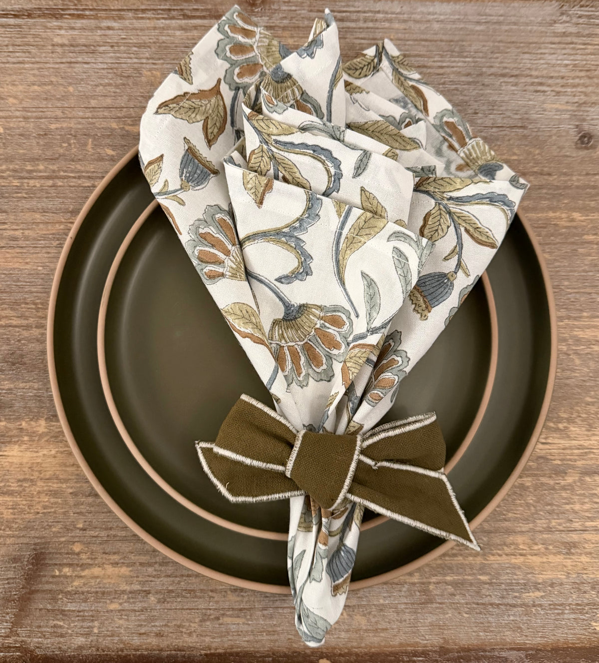 Summer Garden Multi Block Print Napkin Set of 4