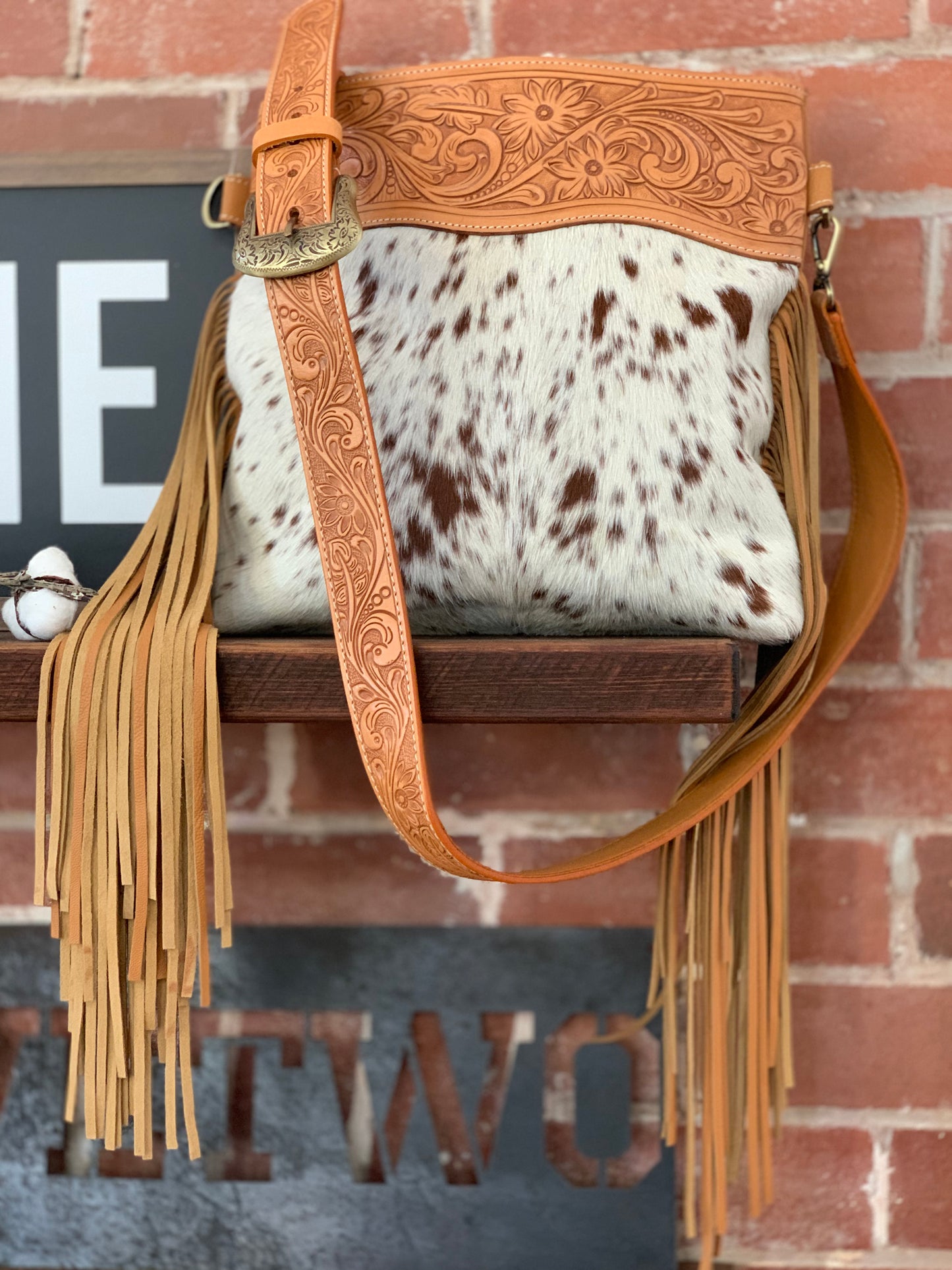 Tooling Sling Bag Tassel Tan