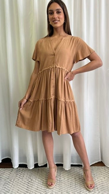 Dahlia Dress - Tan