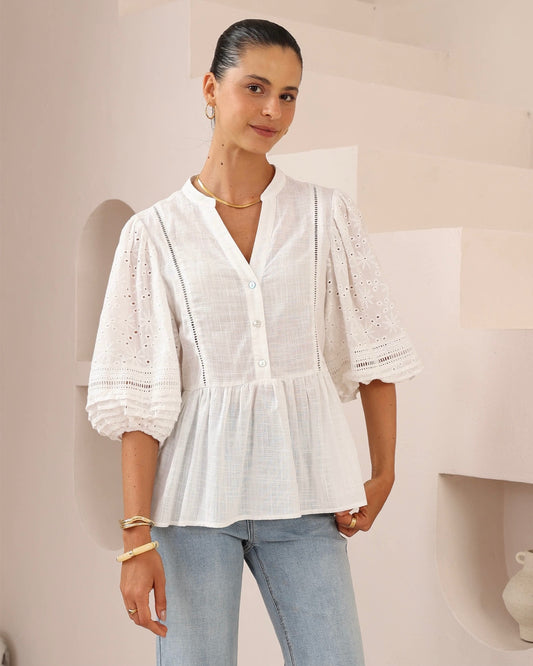 Daisy Top -white