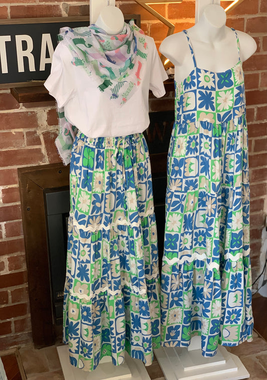 Daisy Dress - blue/green