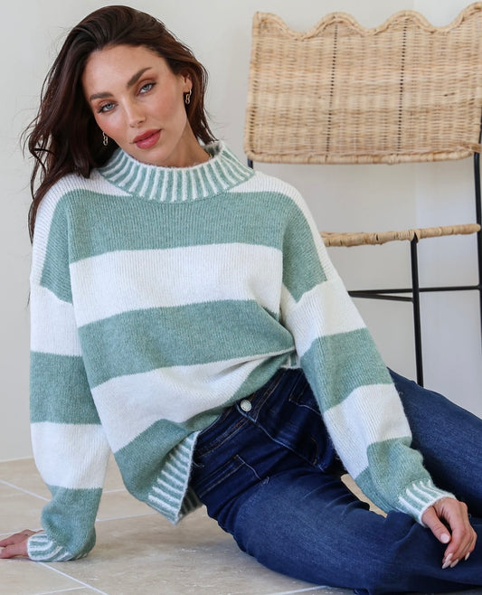 Tilly striped jumper - green