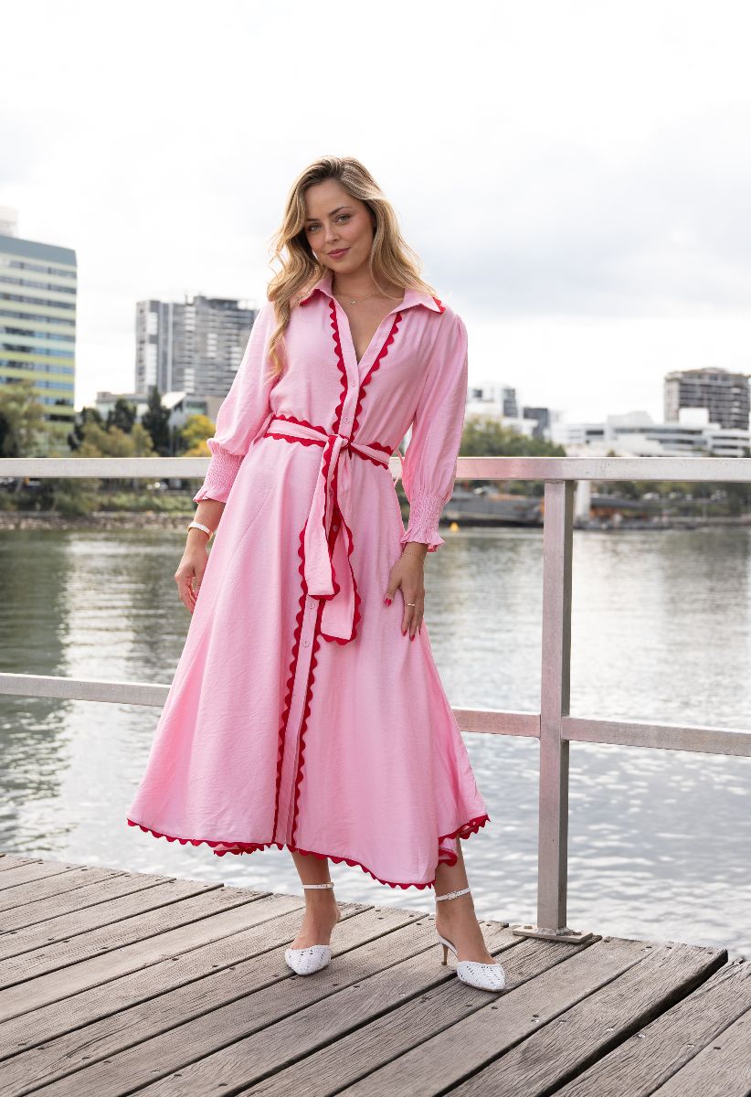 Francine midi Godet dress - pink