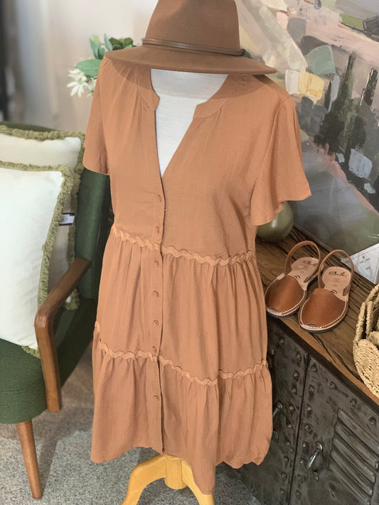 Dahlia Dress - Tan