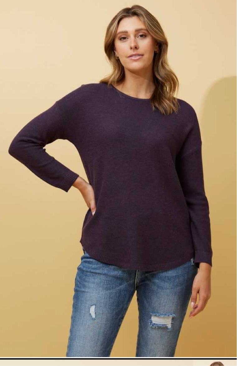 Wool blend knit- Aubergine