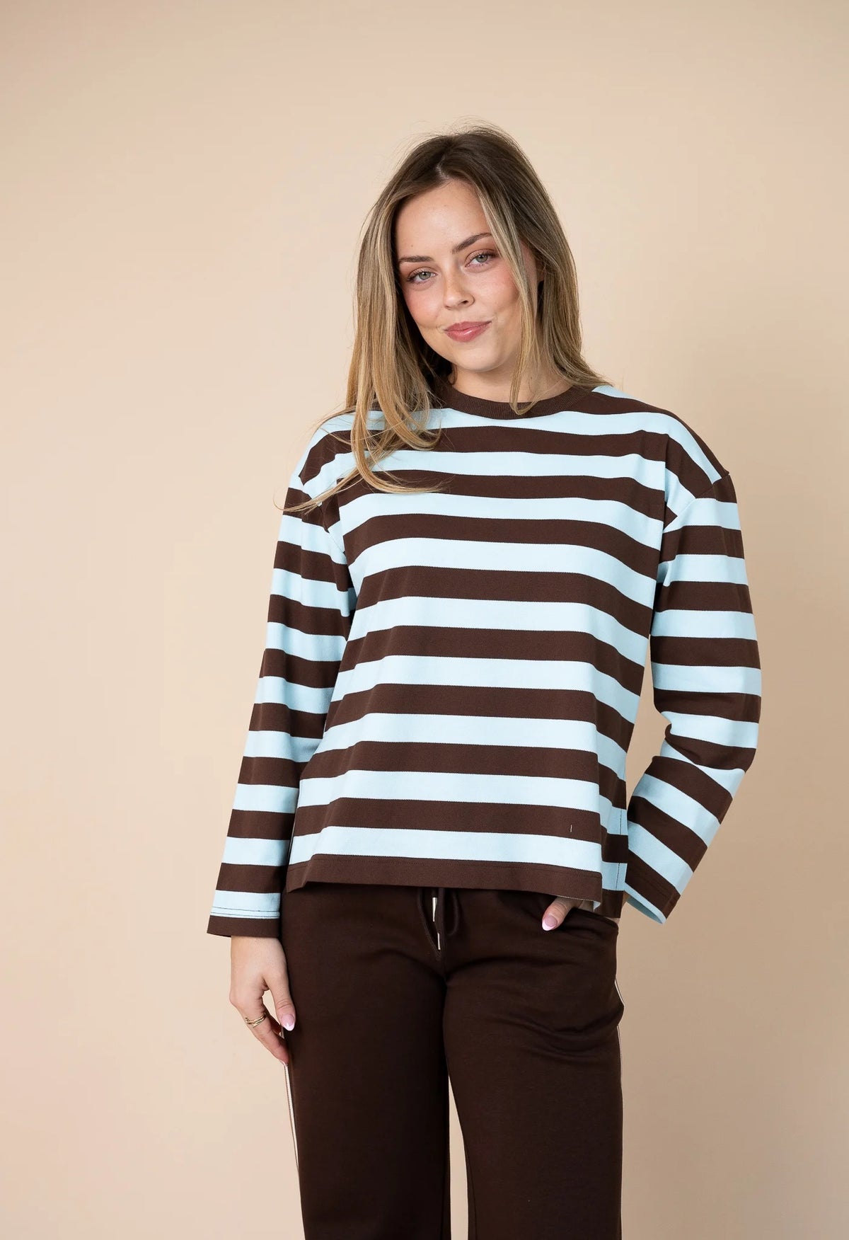 Ali Striped Tee Brown/Blue