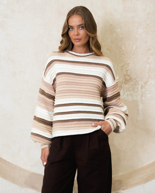 Striped jumper - tans
