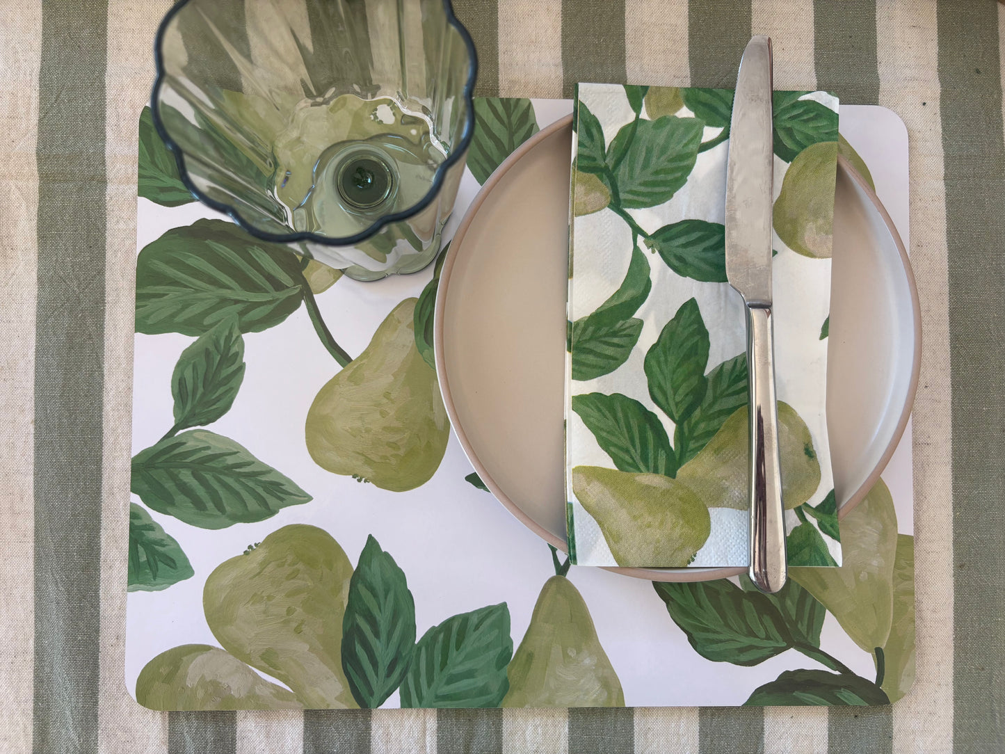 Green Pear Paper Napkins