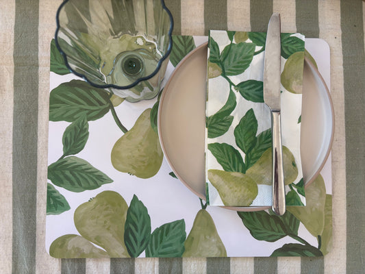 Green Pear Paper Napkins