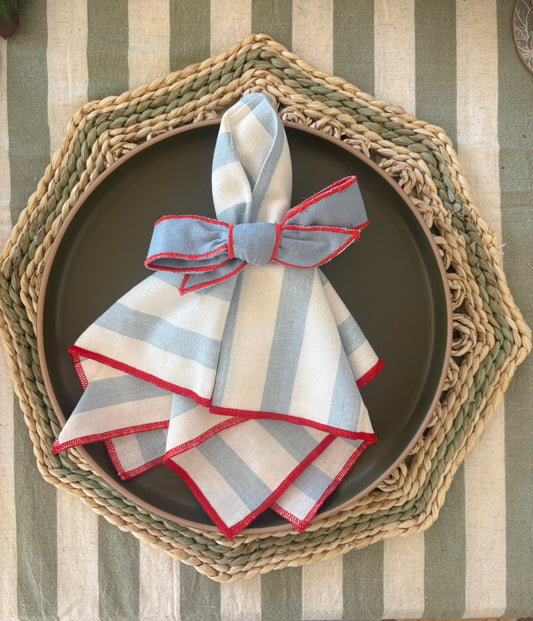 Blue & White Striped Napkin
