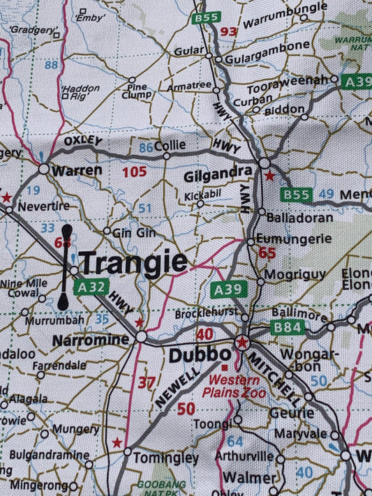 Trangie Map T Towel